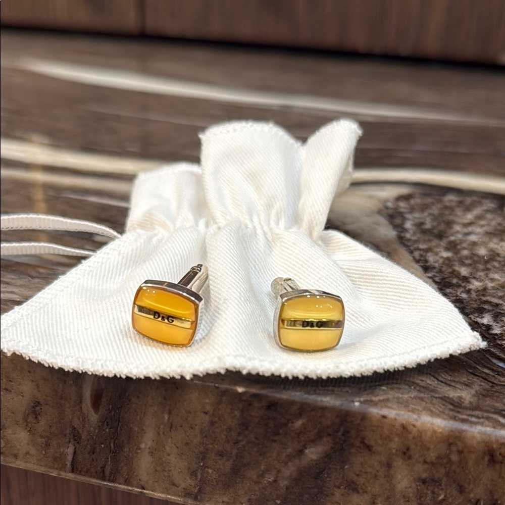D&G Yellow  Cuff Links NEW